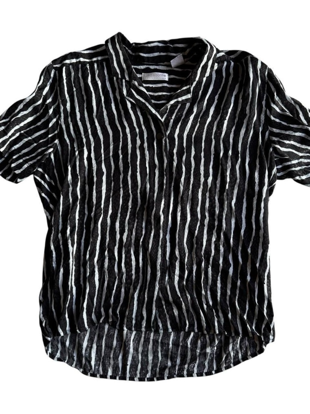 Liz Claiborne Black and White Striped Blouse